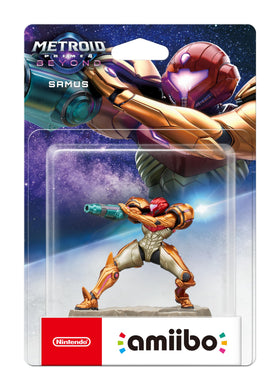 Nintendo amiibo Samus Metroid Prime 4 front-view collectible figure for display and in-game bonuses.