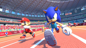 Mario and Sonic multiplayer scene with two players on screen
