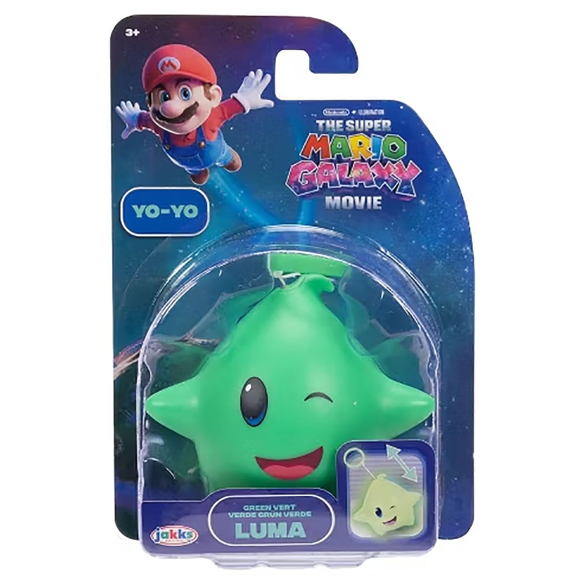 Nintendo Super Mario Galaxy Movie Yoyo Green Luma front view, ideal for fans' display and play.