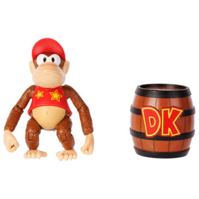 Nintendo World 2023 Diddy Kong with DK Barrel figure for dynamic scenes.