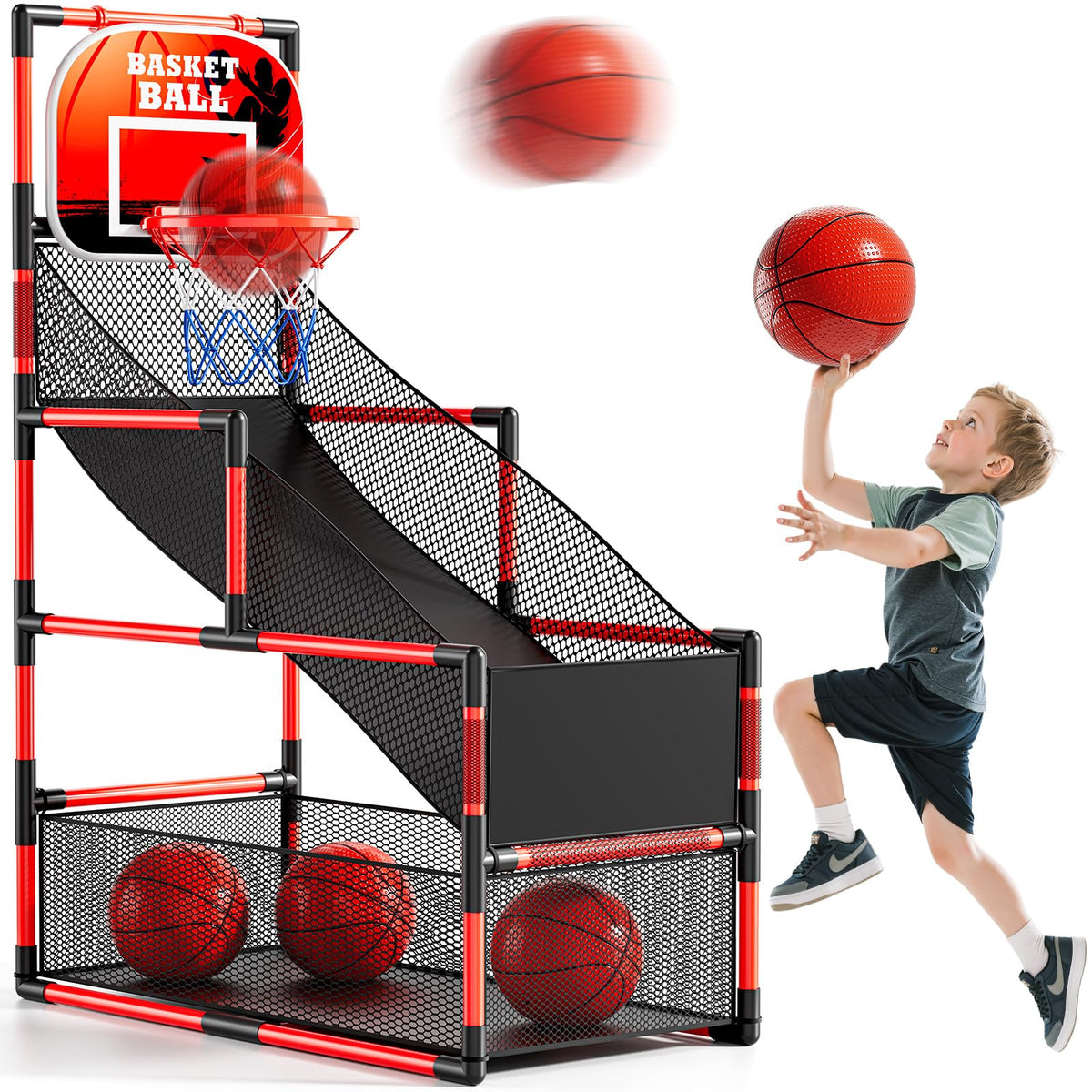NIPLOOOW arcade basketball set unboxed ready for first game with friends.