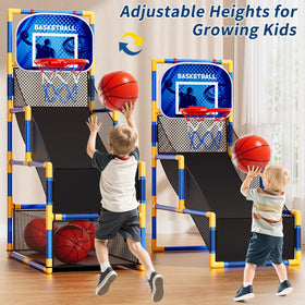 NIPLOOOW Arcade Basketball Set indoor-outdoor use for rainy days or backyard games.