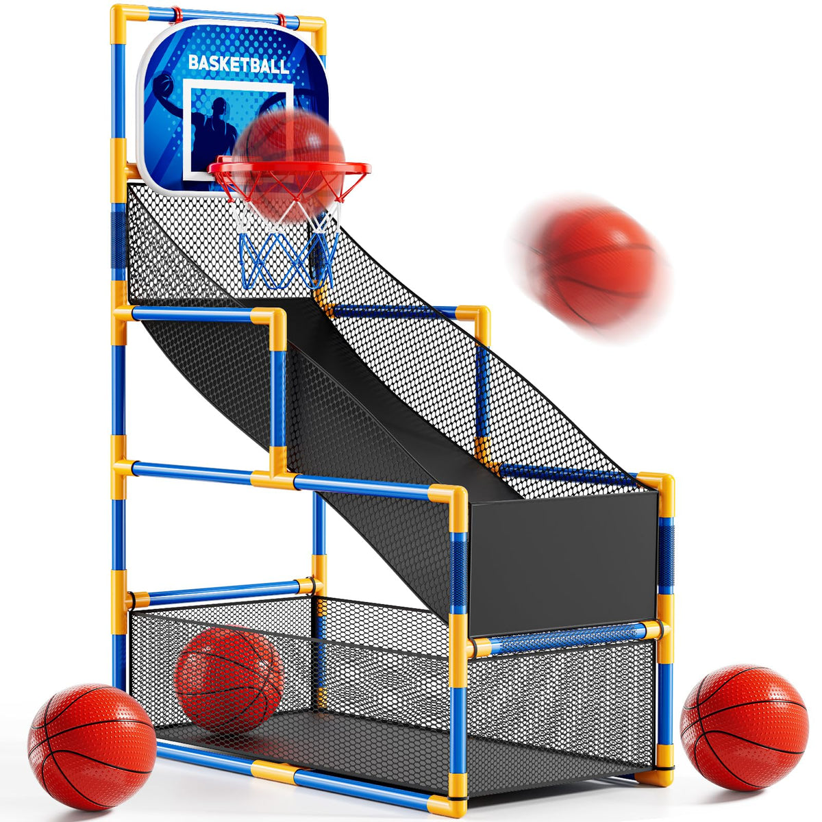 NIPLOOOW Arcade Basketball Set assembled for action-packed indoor fun and family play.