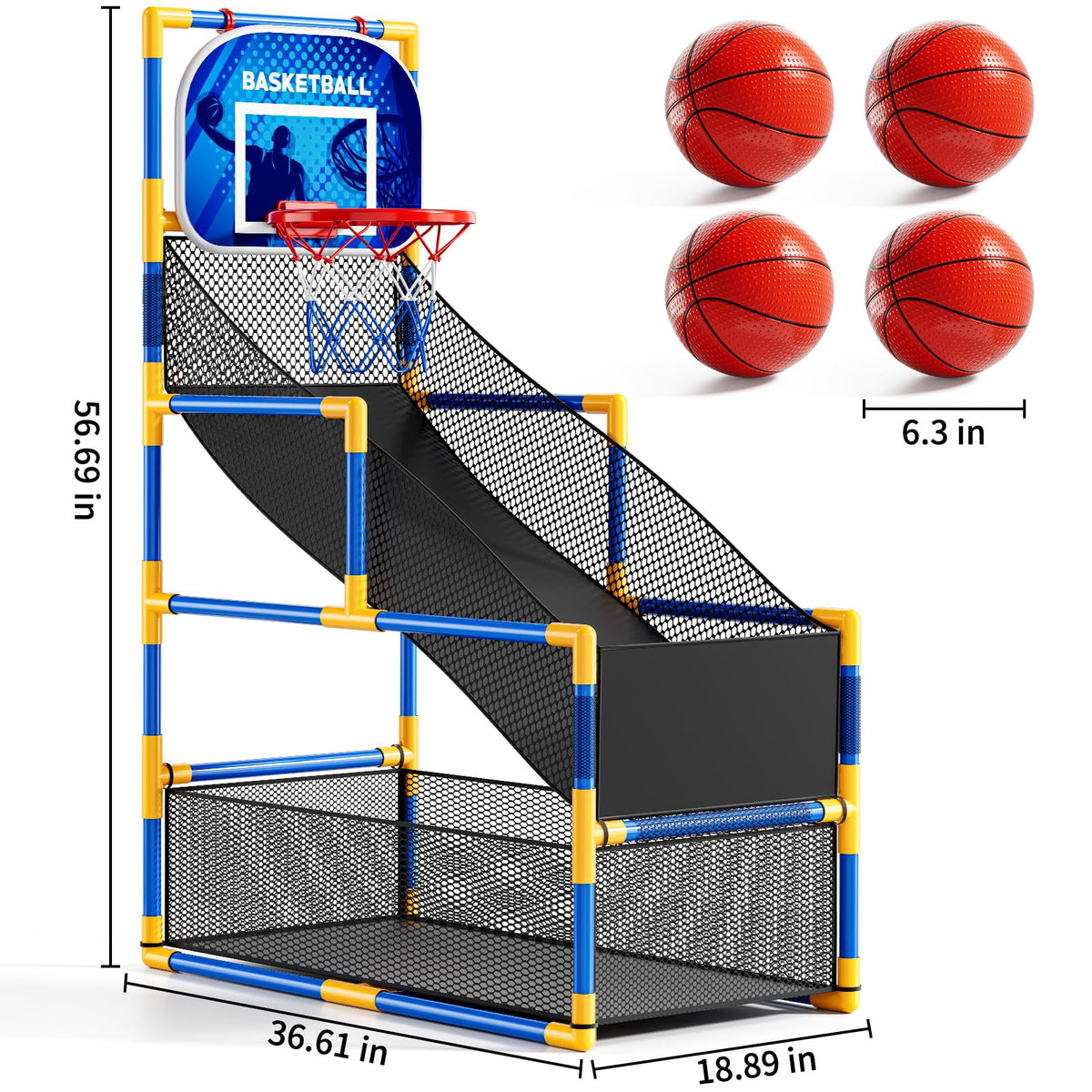 NIPLOOOW Arcade Basketball Set ideal for boys and girls ages 3-12 in action.