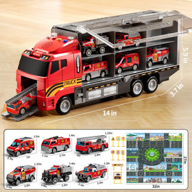 NIPLOOOW fire armored car with traffic signs for safe road play