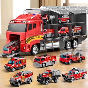 NIPLOOOW fire carrier truck with lights and sounds for immersive pretend play