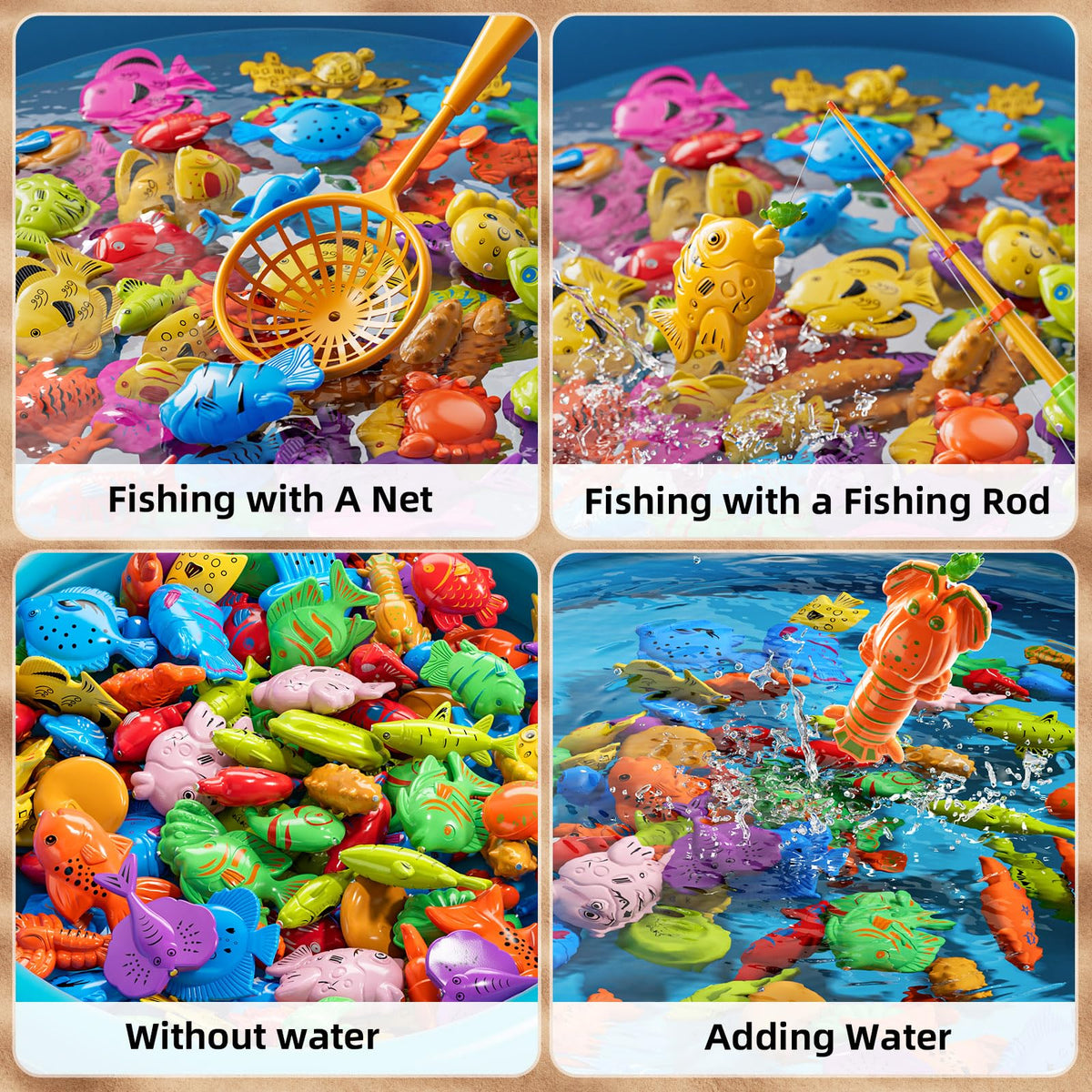 NIPLOOOW nets help catch fish faster during playtime and quick cleanup