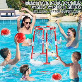 NIPLOOOW floating hoop and rings enable versatile water play.