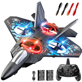 NIPLOOOW foam RC airplane with LED lights for bright flights indoors and outdoors