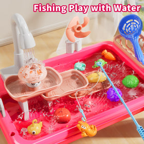 NIPLOOOW toy food pieces ready for washing and kitchen pretend play.