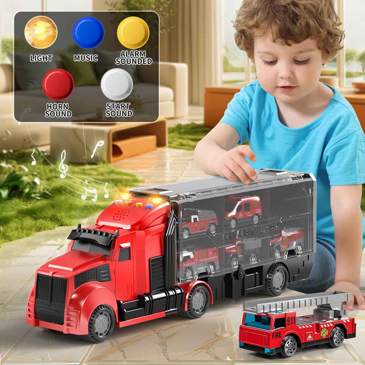 NIPLOOOW Ladder Truck adds height and action to pretend fire scenes