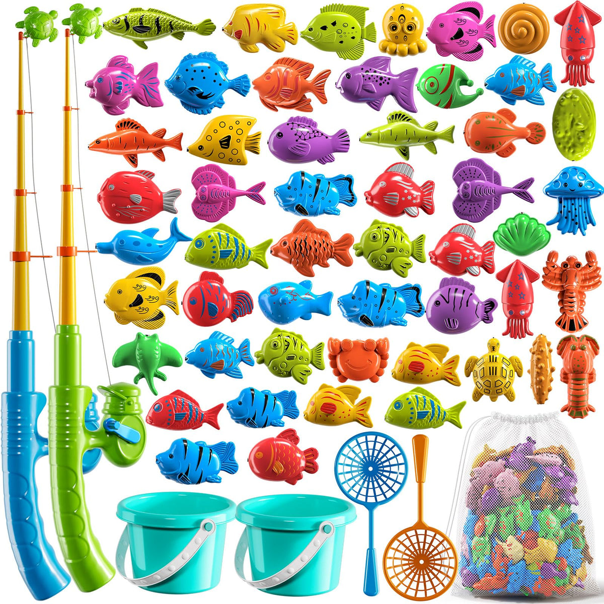NIPLOOOW magnetic fishing game in pool for kids, promotes teamwork and coordination