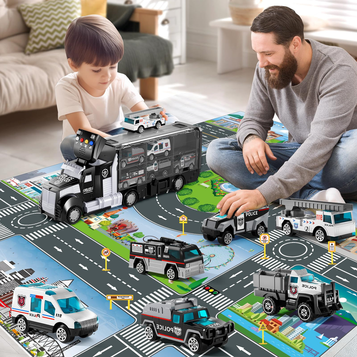 Foldable play mat from NIPLOOOW creates a portable city for imagination.