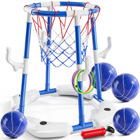 NIPLOOOW pool basketball hoop on water for family pool play and target practice