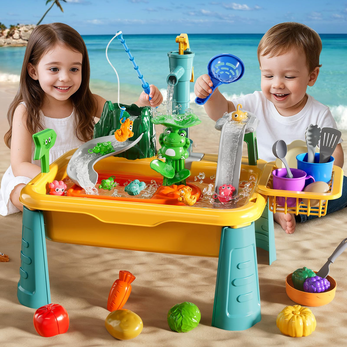 NIPLOOOW water table for kids promotes kitchen role-play and social interaction.