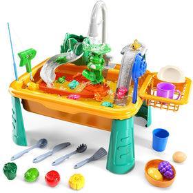 NIPLOOOW kitchen sink toys with electric pump in action for imaginative play.