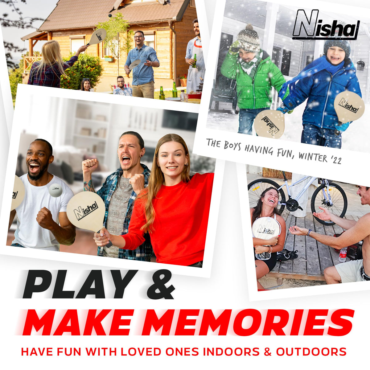 Nisha paddle ball set ideal for beach, park, or backyard games.