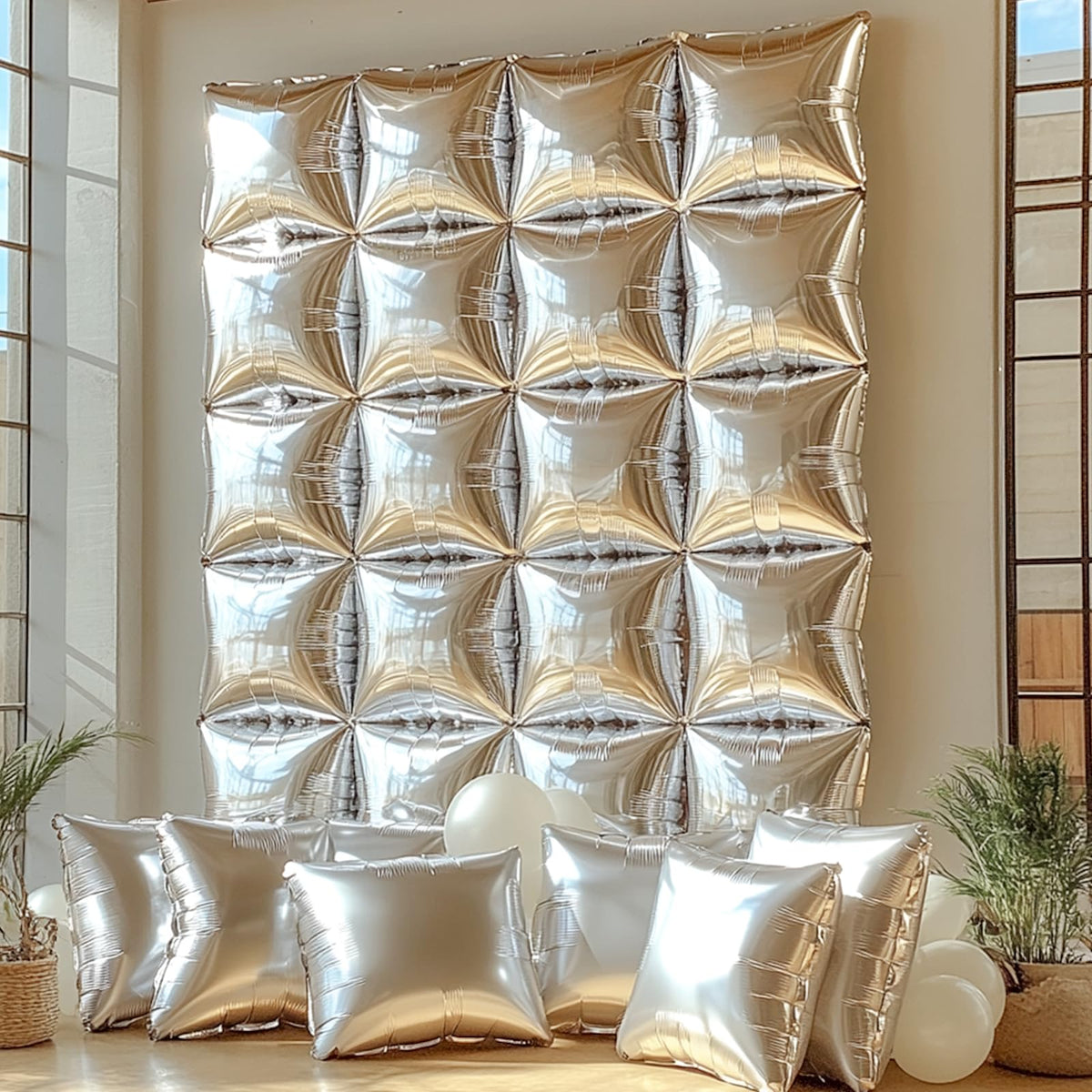 NISOCY square foil balloons kit for quick, stylish celebrations.