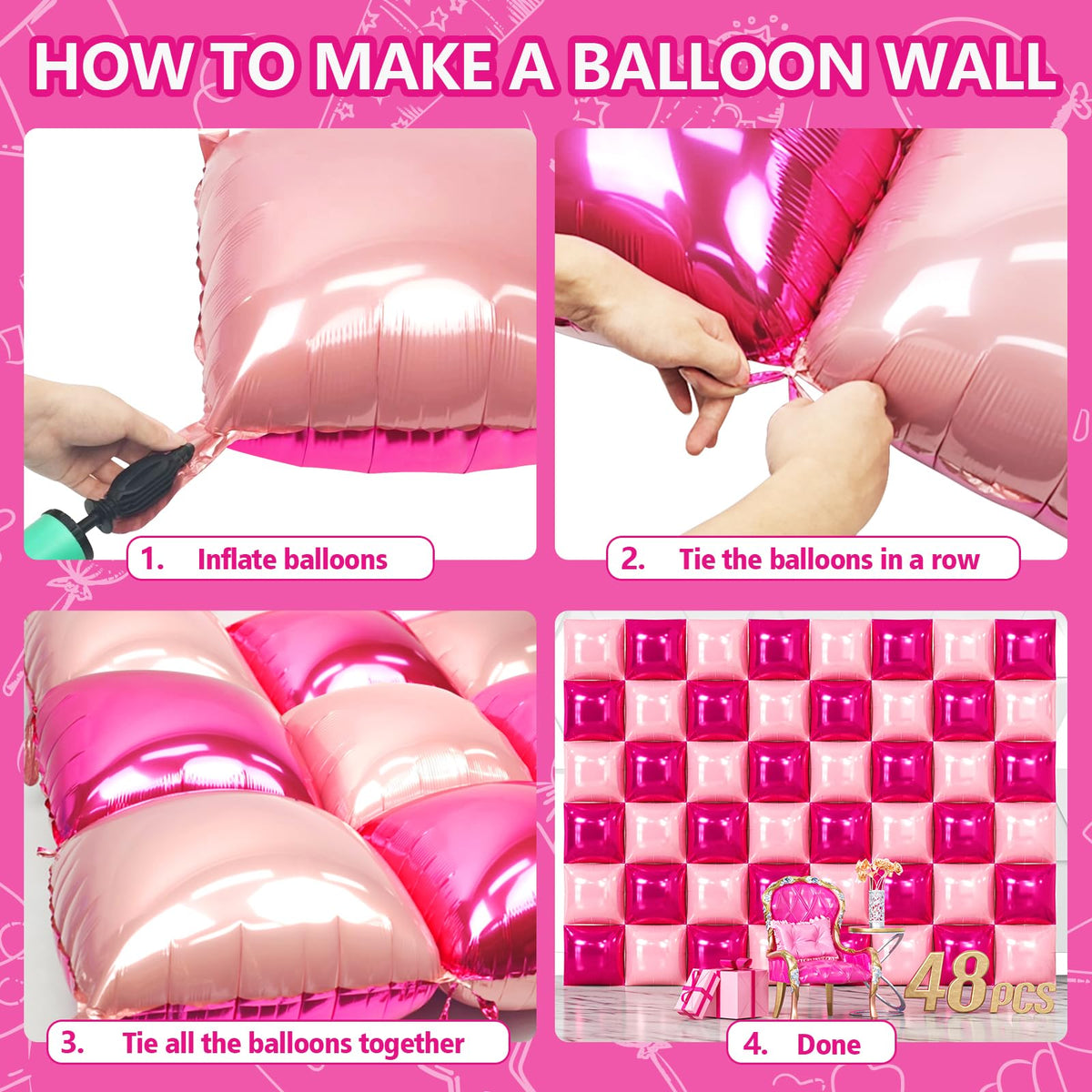 NISOCY double-sided backdrop balloons for versatile looks without extra pieces.