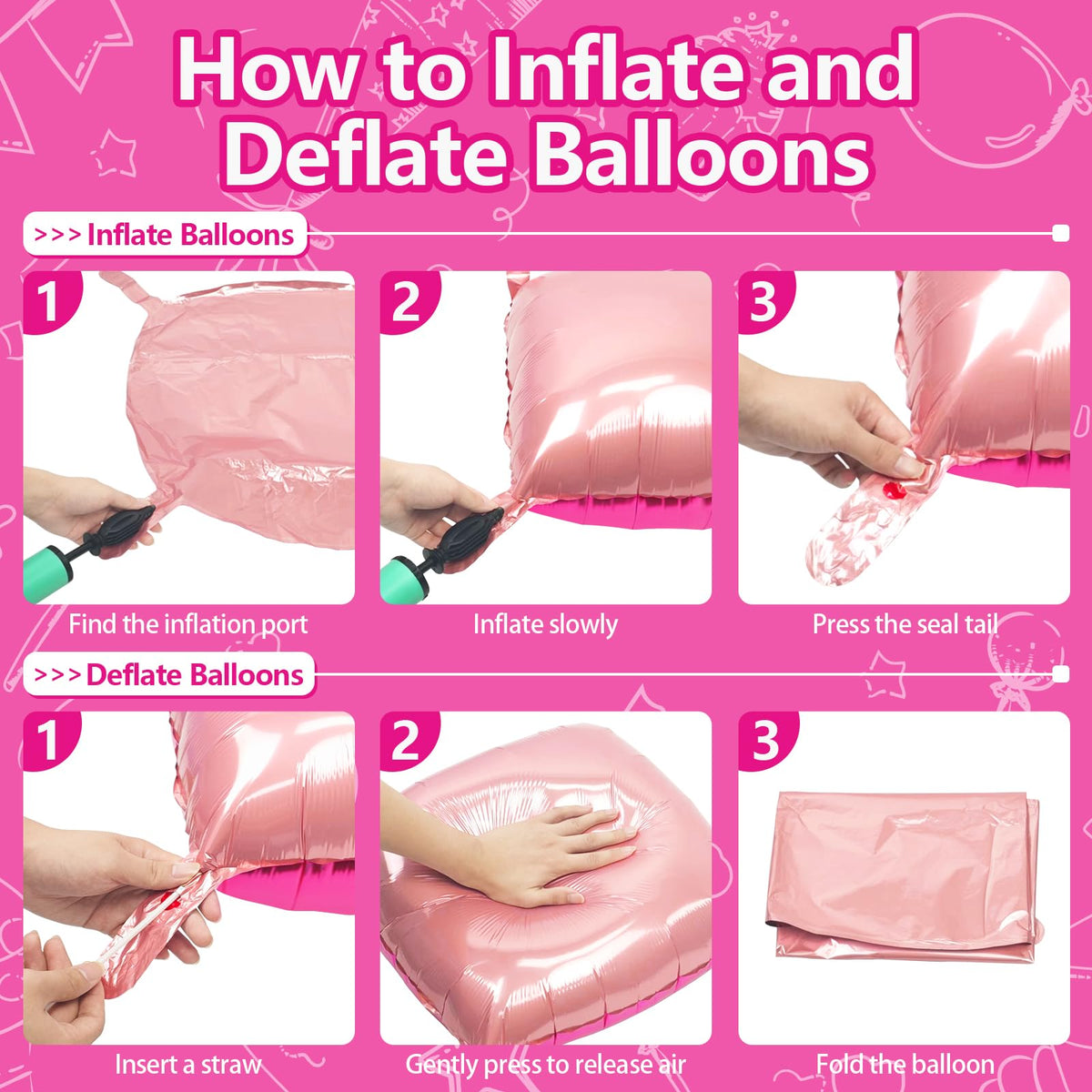 NISOCY pearl pink square foil balloon side B enhances shimmer under party lights.