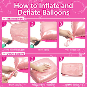 NISOCY pearl pink square foil balloon side B enhances shimmer under party lights.