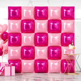 NISOCY rose-red square balloon wall backdrop for vibrant party decor.