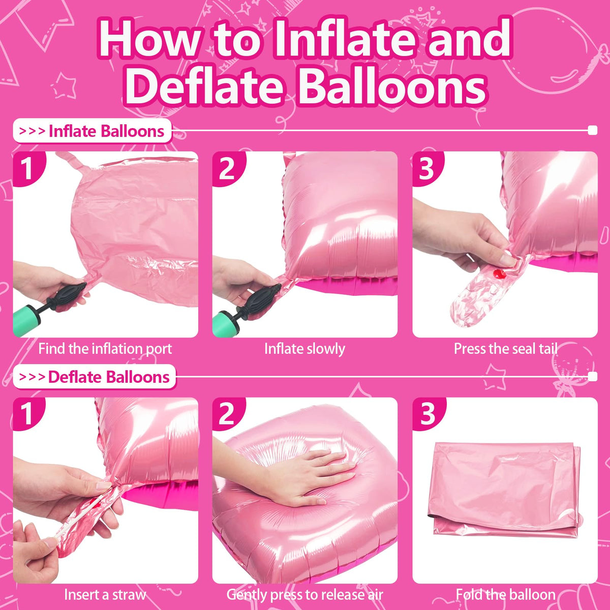 NISOCY square foil balloon wall assembly for quick setup.