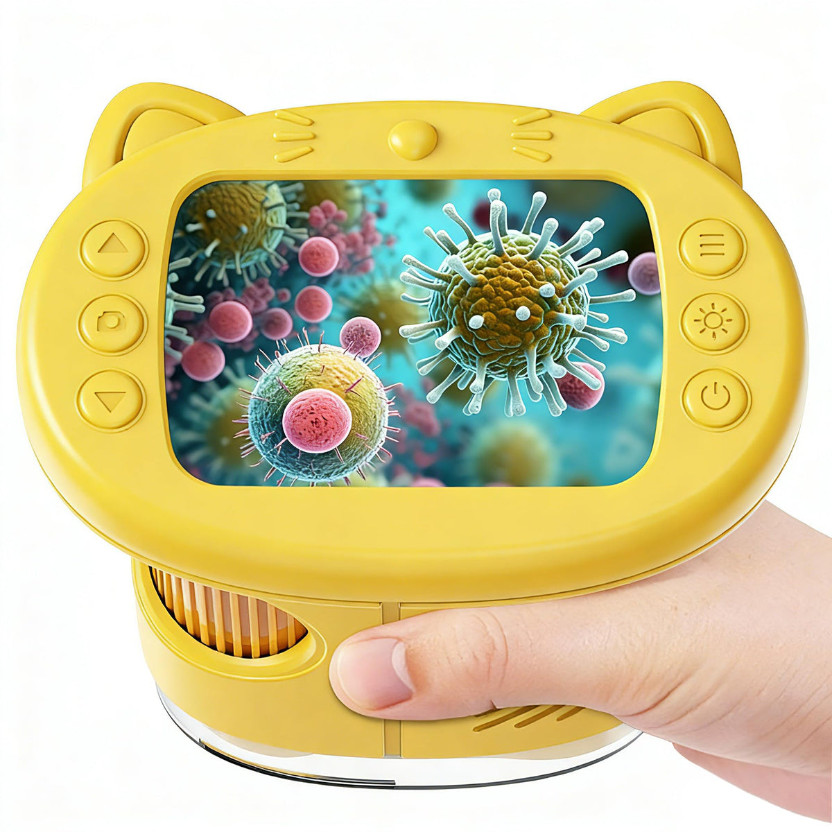 Nisumkey 1000X handheld microscope provides a full screen view for kids' science.