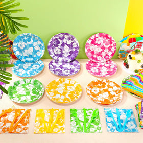 Ninitial hibiscus folded napkins for convenient serving and presentation