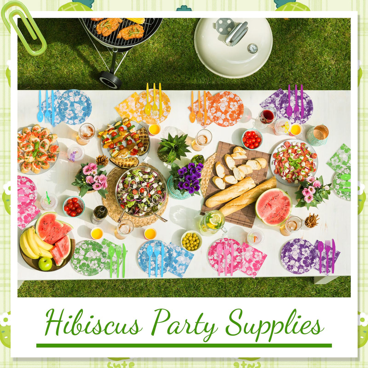 Ninitial hibiscus plastic spoons ensuring quick service at beachside events
