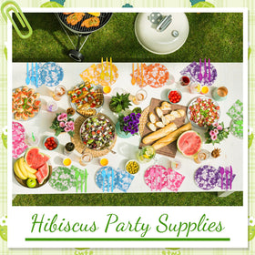 Ninitial hibiscus plastic spoons ensuring quick service at beachside events