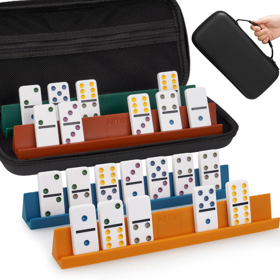 NiToy Double 6 dominoes set with 28 tiles for family game nights