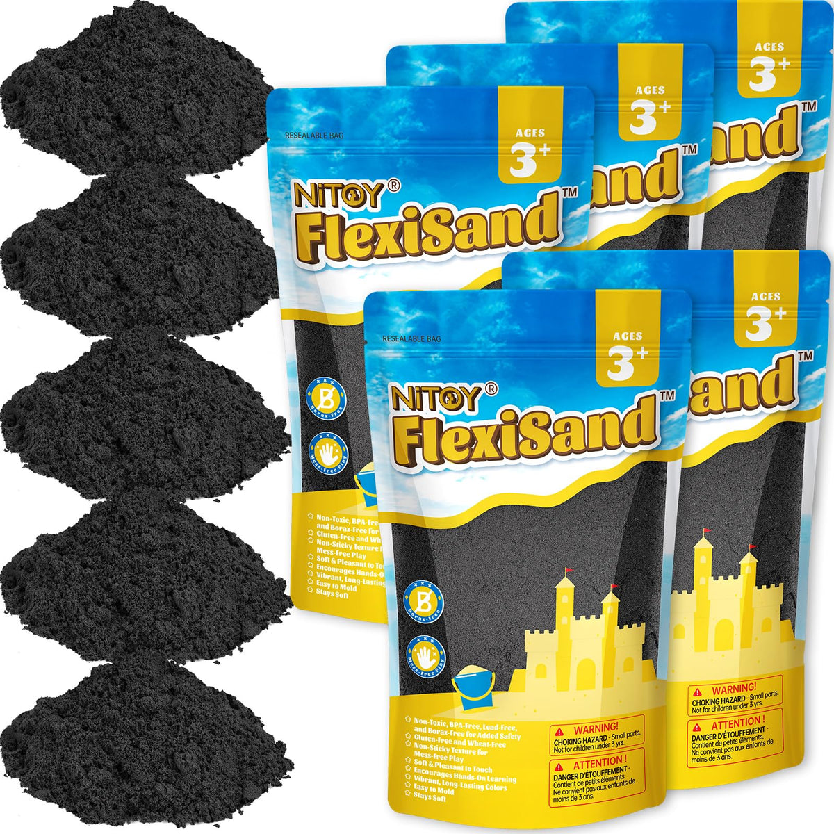 NiToy FlexiSand 11 lb pack with vibrant colors for long creative sessions