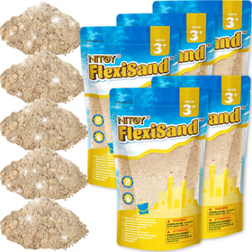 NiToy FlexiSand 11lbs beach texture shows natural color for creative sand play.