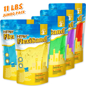 NiToy FlexiSand blue sand helps with shaping and fine motor skills.