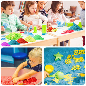 NiToy FlexiSand green sand mixed colors spark imaginative scenes.