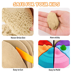 NiToy FlexiSand natural color kit highlights safe, non-toxic material for kids.