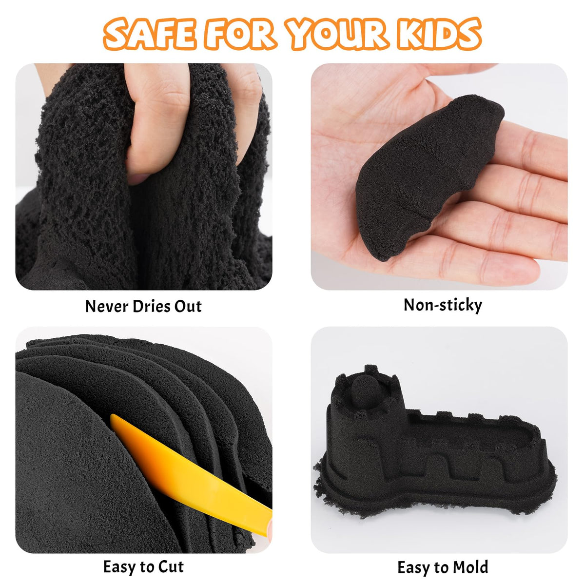 NiToy FlexiSand non-toxic material close-up for safe sensory play