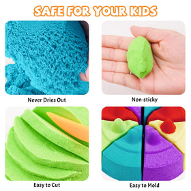 NiToy FlexiSand red sand close-up for sculpting and tactile exploration.