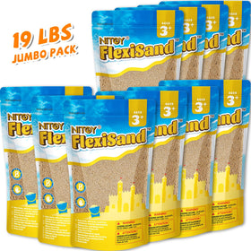 NiToy FlexiSand resealable bags enable organized storage and mess reduction.