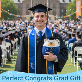 NIUBEHOHO graduation bear in hug-ready pose, ideal dorm or classroom decor.