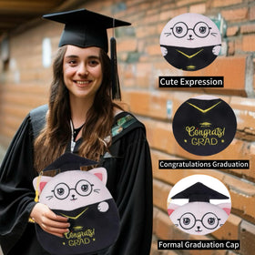 NIUBEHOHO cute expressive cat plush for bedrooms and play spaces.
