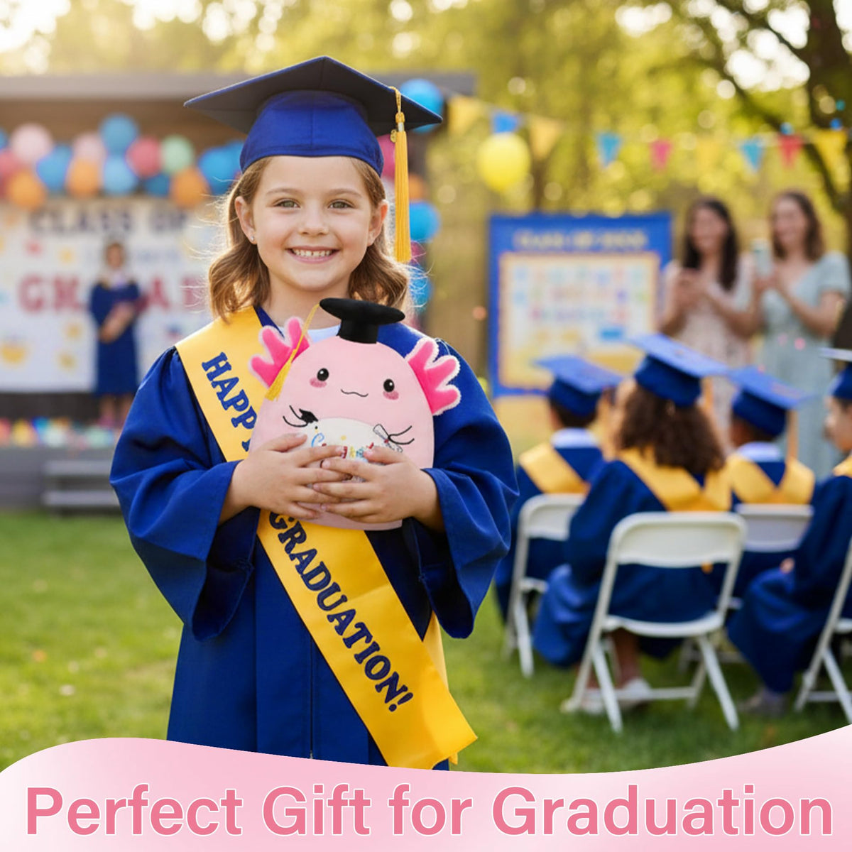 NIUBEHOHO axolotl closeup cap tassel showing vibrant details for photo-worthy keepsake