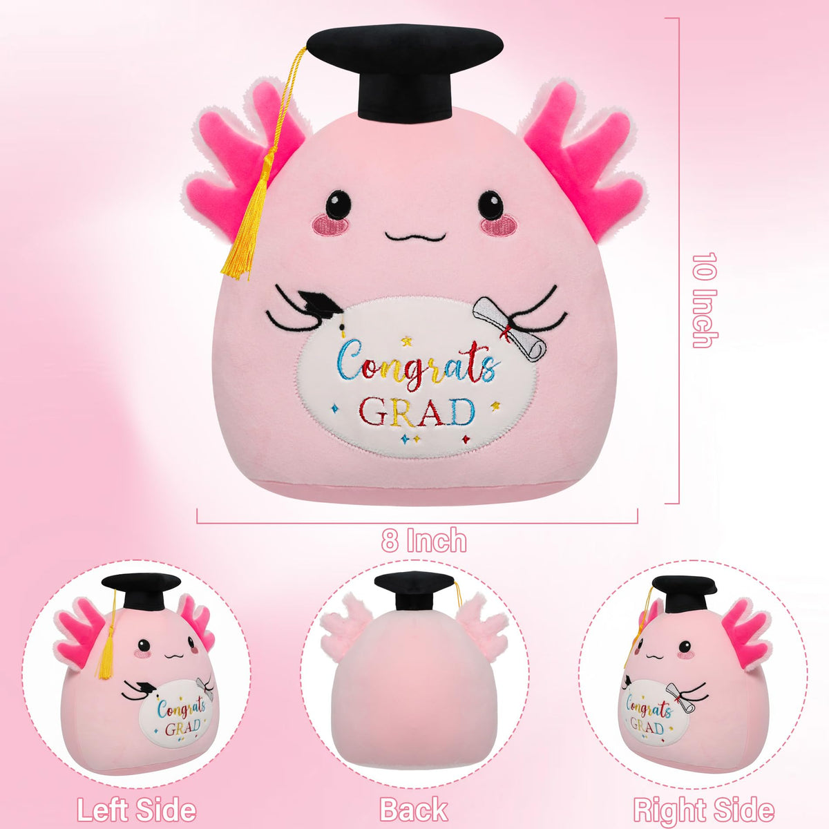 NIUBEHOHO graduation axolotl embroidery Congrats GRAD adds keepsake value