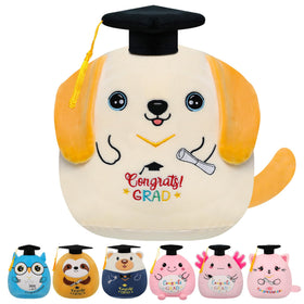 NIUBEHOHO graduation dog plush cap tassel 10inch soft keepsake for class of 2026 celebrations