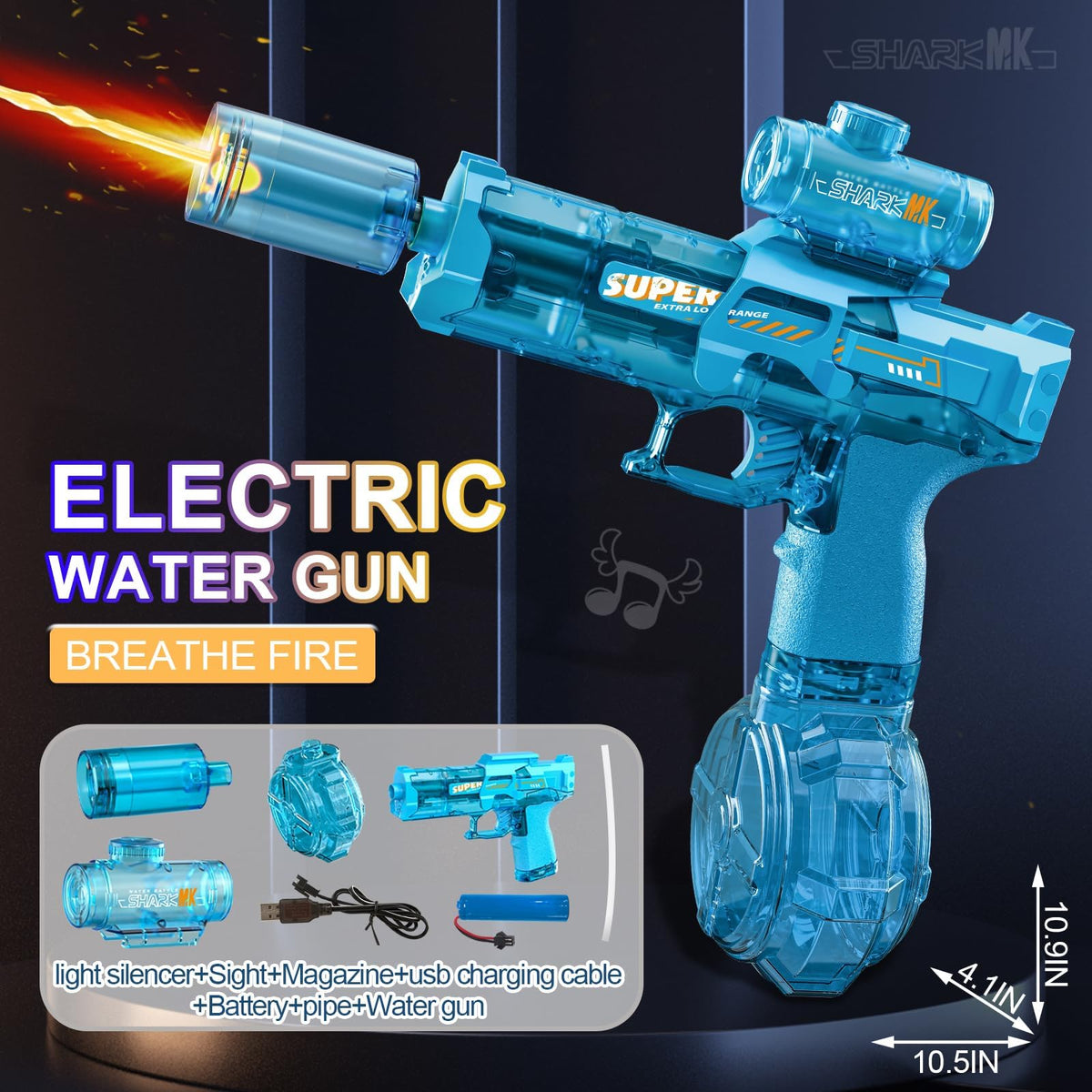 NIUBI electric water gun two-pack features detachable battery for quick drying.