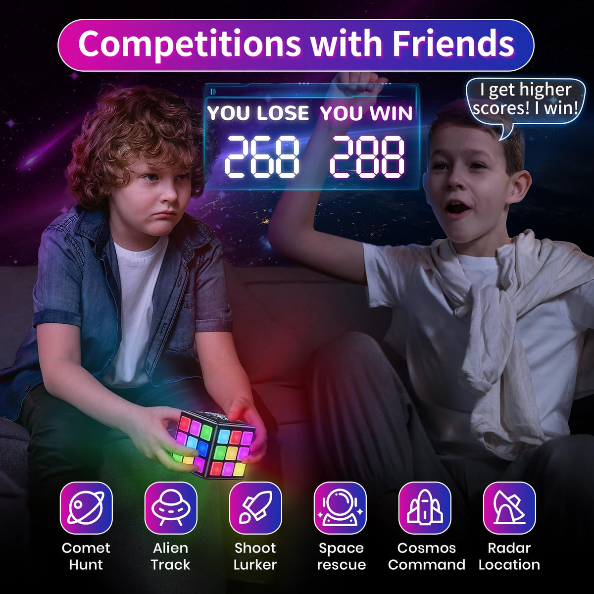 Niufunmal 15-in-1 cube with fast-paced speed games to boost focus