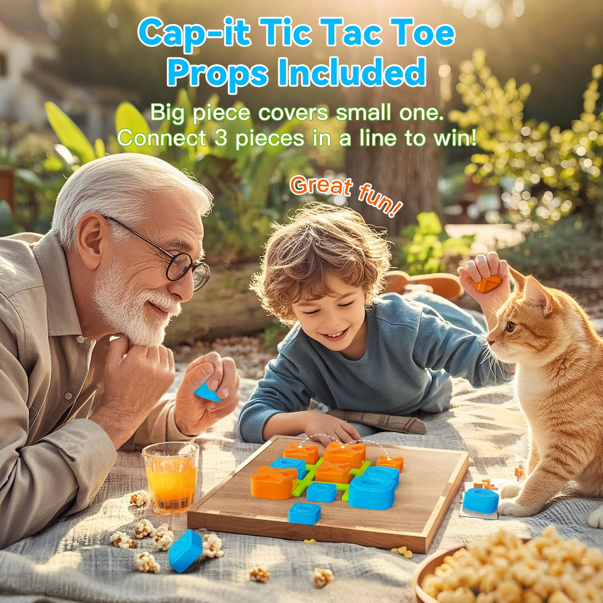 Niufuntek tic-tac-toe box, side view, compact travel companion for screen-based cognitive fun.
