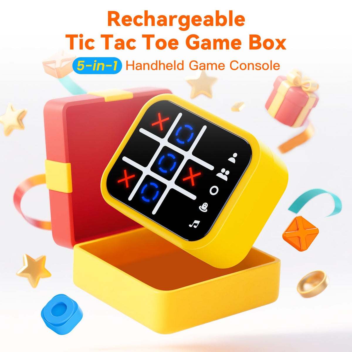 Niufuntek yellow handheld console with bright compact design.