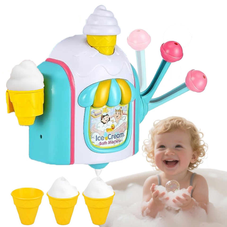 Niulife bubble ice cream bath toy cone for engaging bath time fun